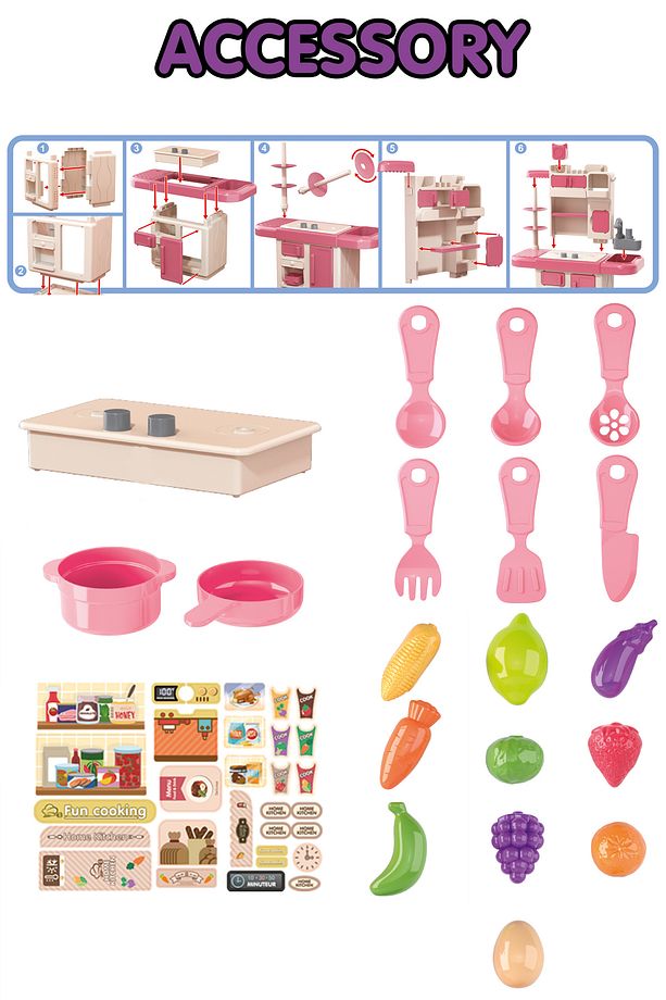 Pikka Toys Buharlı Işıklı Mutfak Seti
