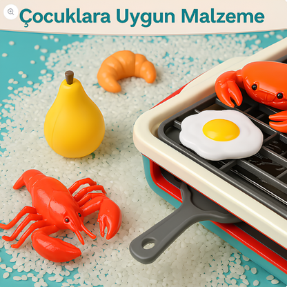 Pikka Toys Gerçek Buharlı Oyuncak Mutfak Izgara Seti