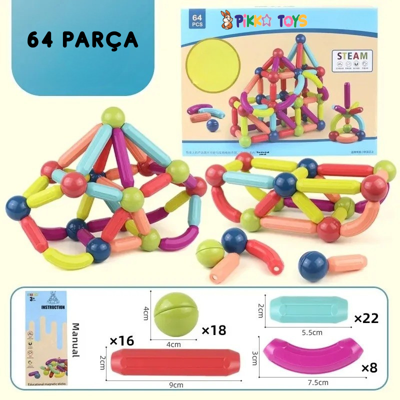 Pikka Toys™ Manyetik Yapı Oyuncağı