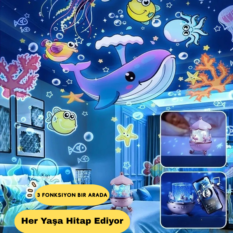 Pikka Toys Bluetooth Işıklı Gece Lambası ve Projeksiyon Şarjlı