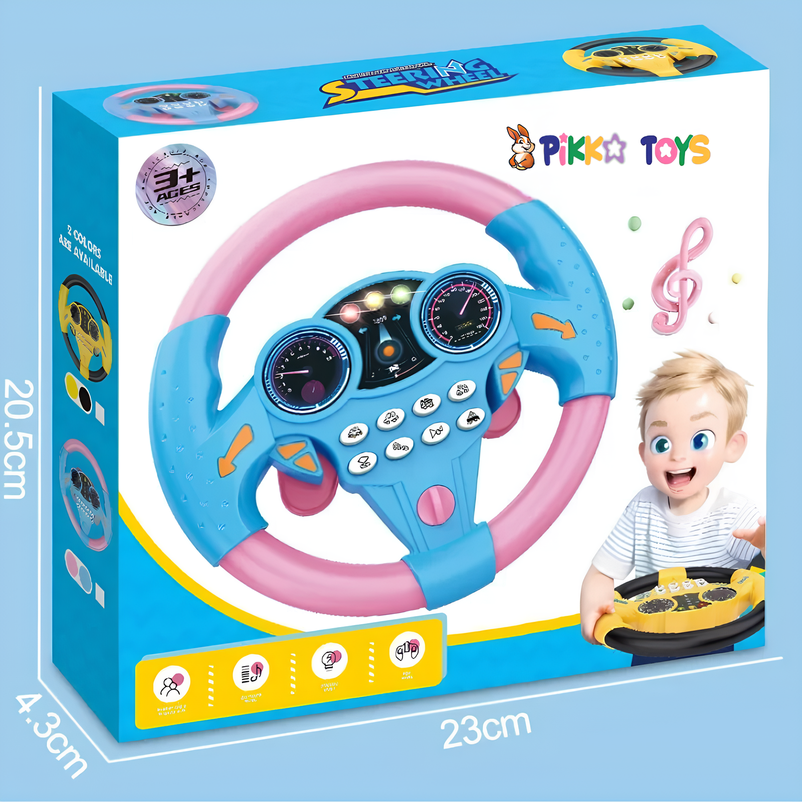 Pikka Toys 360° Dönebilen Işıklı ve Sesli Oyuncak Direksiyon