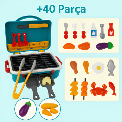 Pikka Toys Gerçek Buharlı Oyuncak Mutfak Izgara Seti