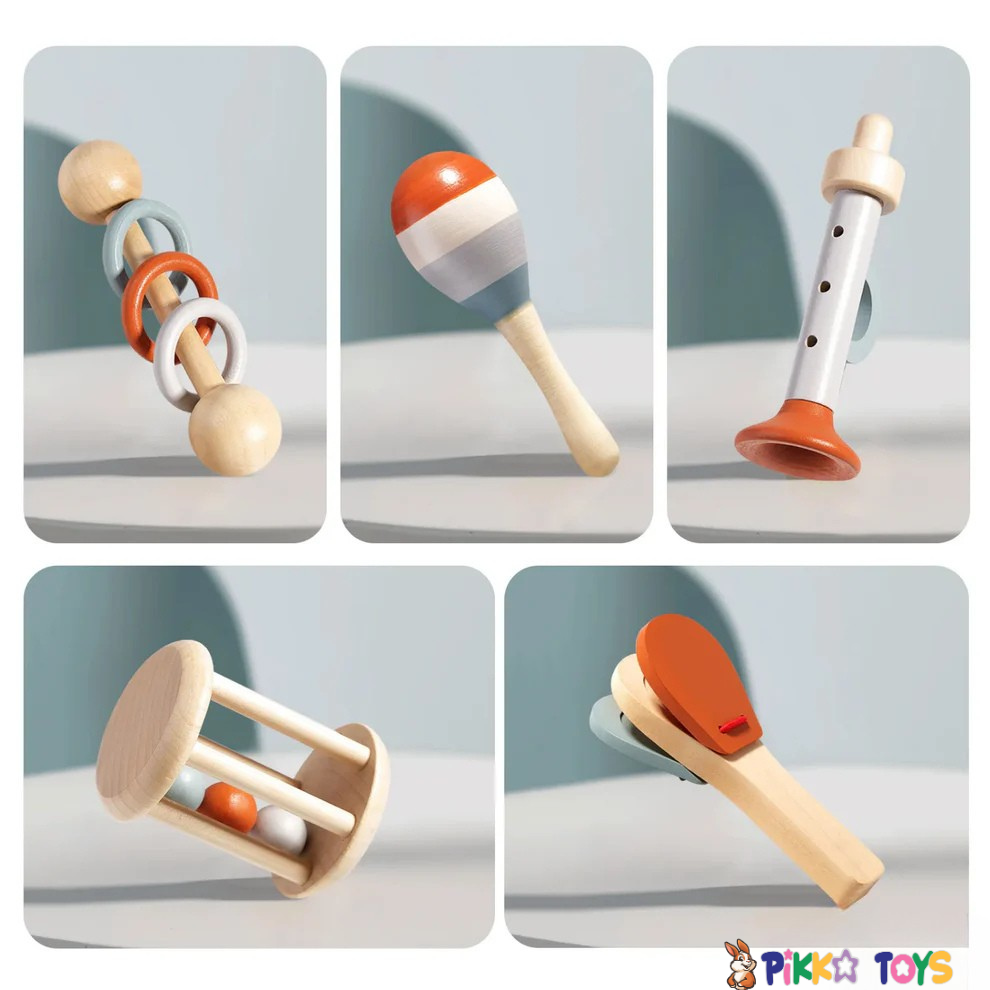Pikka Toys Ahşap Enstrüman Seti-5 Parça