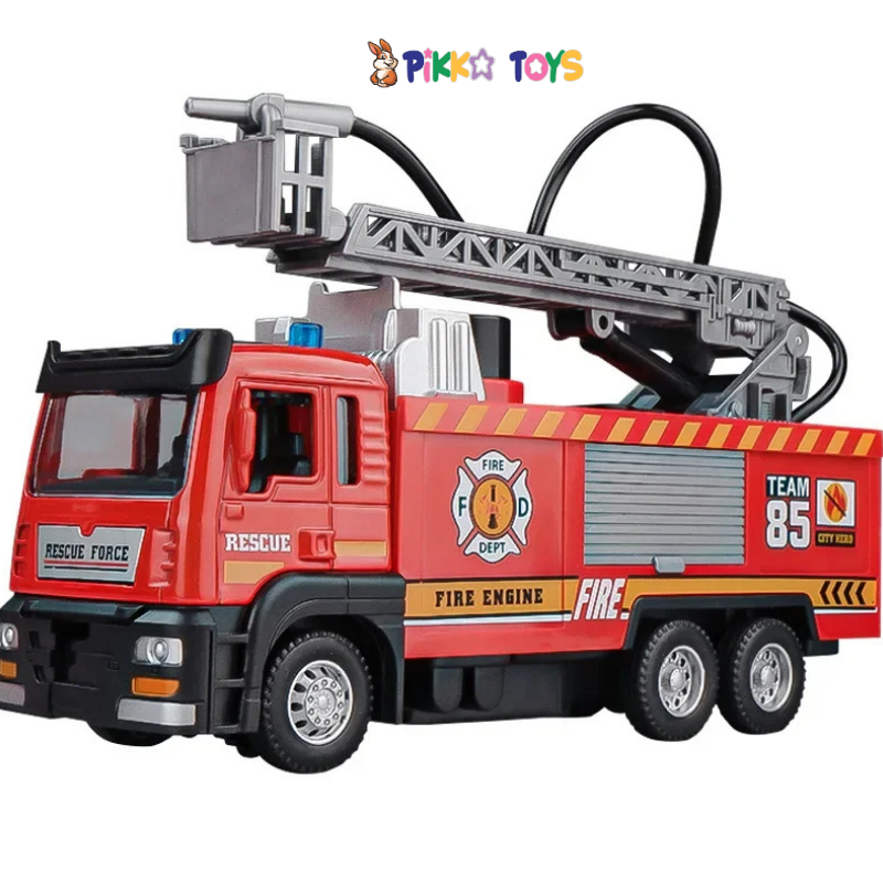 Pikka Toys Çek-Bırak Özellikli Su Fışkırtan İtfaiye Aracı