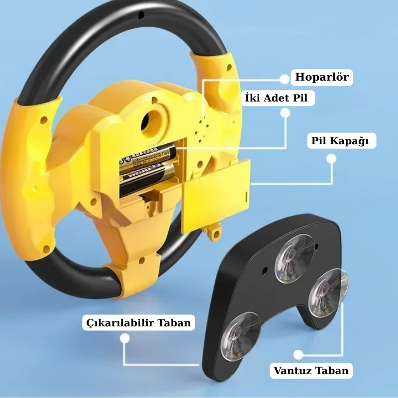 Pikka Toys 360° Dönebilen Işıklı ve Sesli Oyuncak Direksiyon