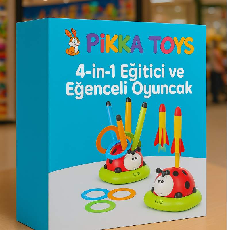 Pikka Toys 4-in-1 Eğitici ve Eğlenceli Uğur Böceği Oyuncağı