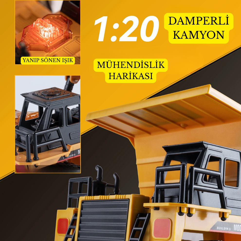 Pikka Toys | 2.4GHz Uzaktan Kumandalı İnşaat Kamyonu (4WD)