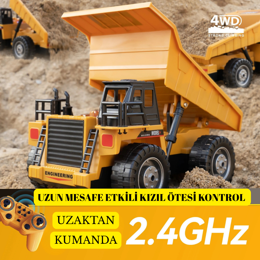 Pikka Toys | 2.4GHz Uzaktan Kumandalı İnşaat Kamyonu (4WD)