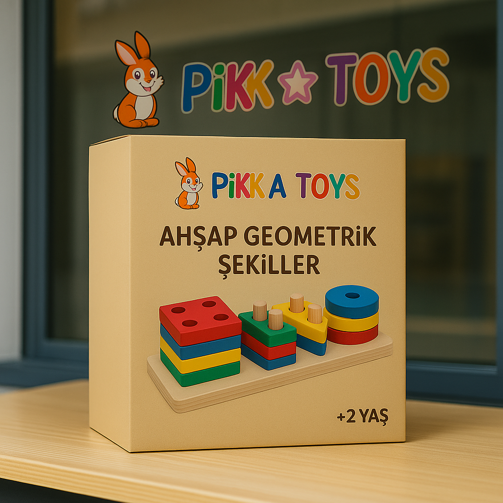 Pikka Toys Ahşap Geometrik Şekiller Sıralama Oyuncağı