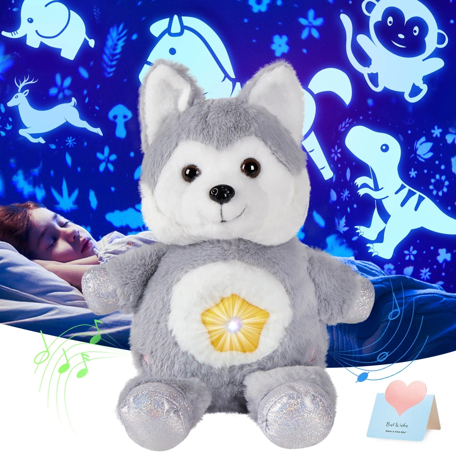 Pikka Toys Işıklı Müzikli Yansıtmalı Peluş Gece Arkadaşı