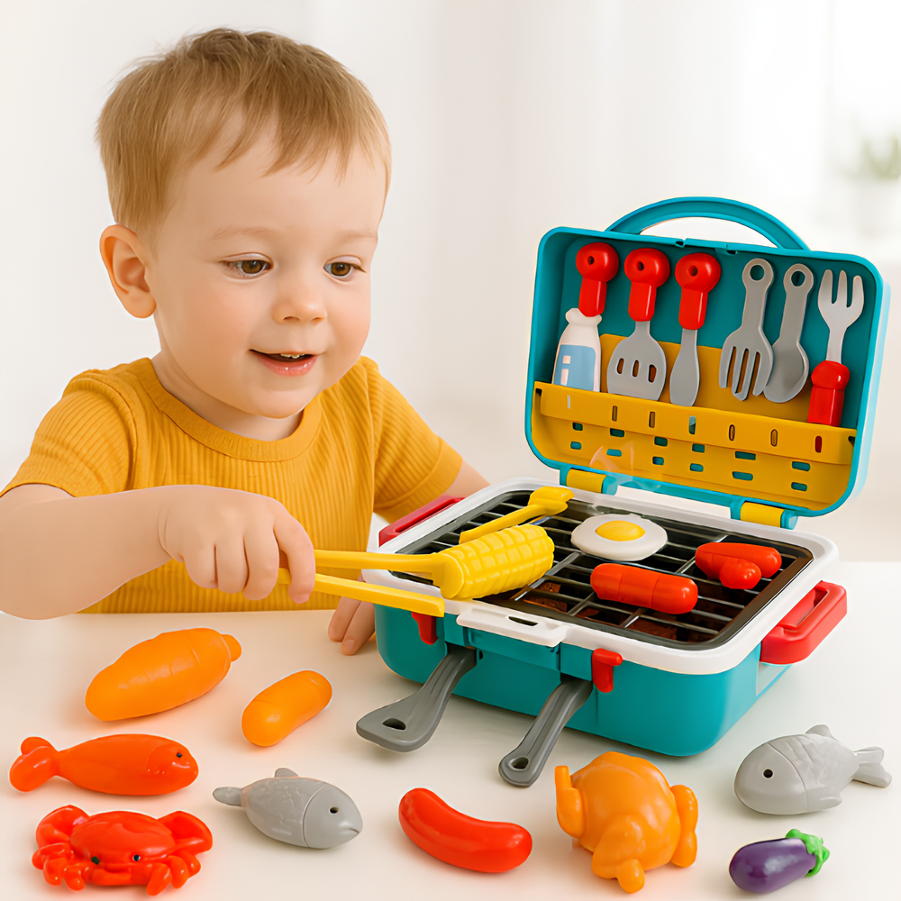 Pikka Toys Gerçek  Buharlı Oyuncak Mutfak Izgara Seti