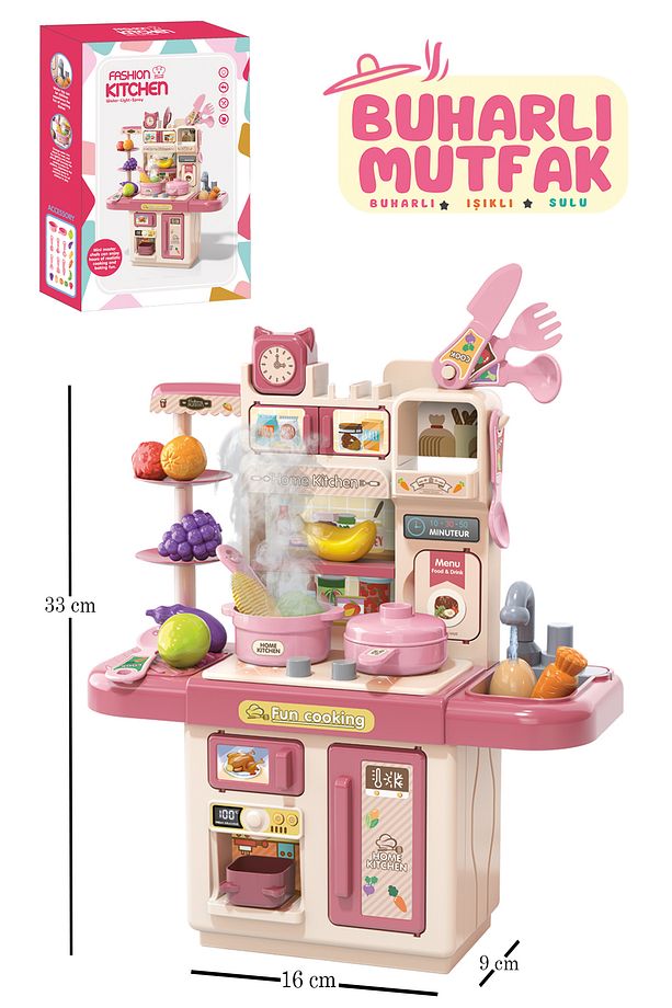 Pikka Toys Buharlı Işıklı Mutfak Seti