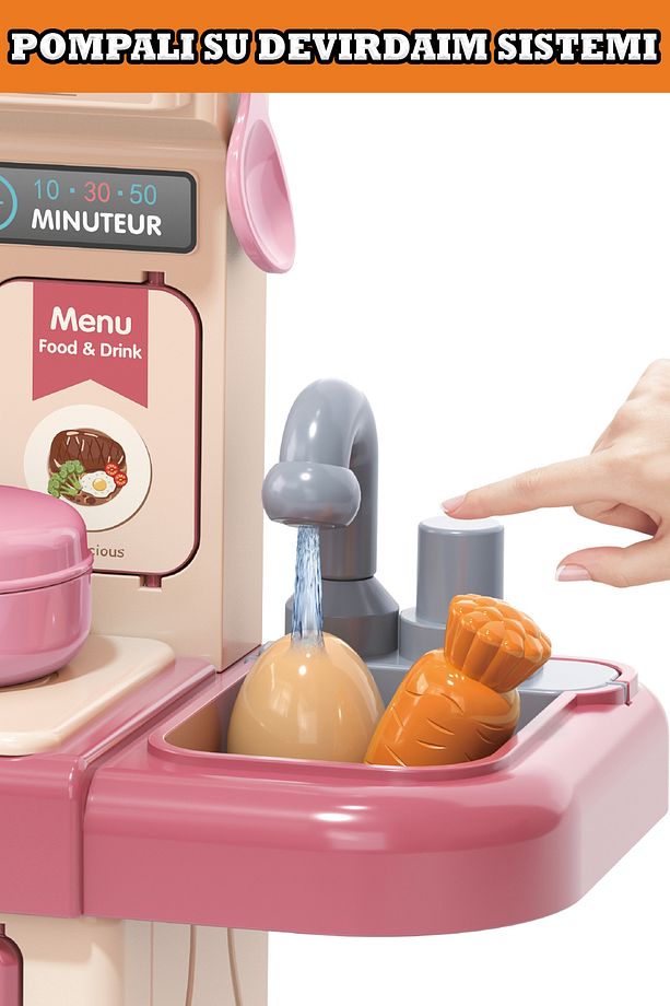 Pikka Toys Buharlı Işıklı Mutfak Seti