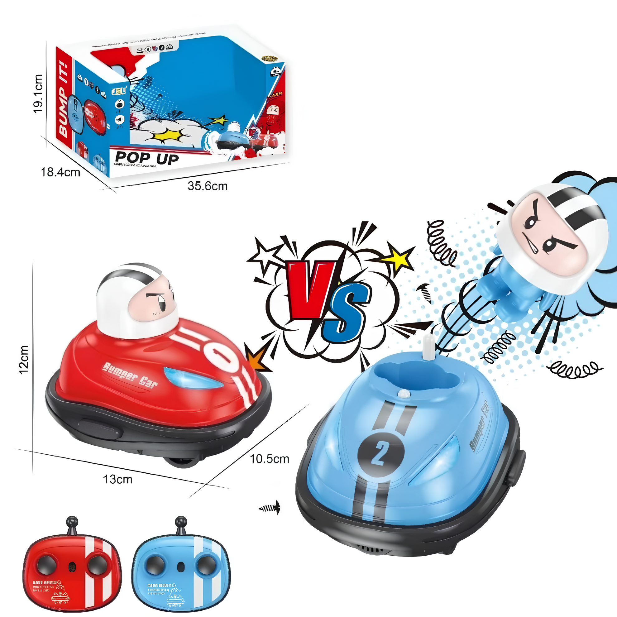 Pikka Toys Şarjlı Çarpışan Arabalar – 2’li Kumandalı Set