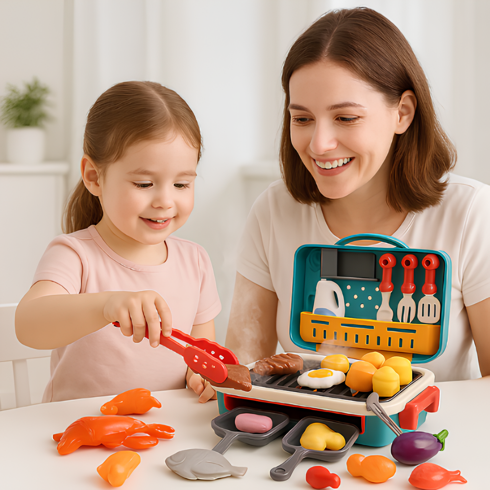 Pikka Toys Gerçek  Buharlı Oyuncak Mutfak Izgara Seti
