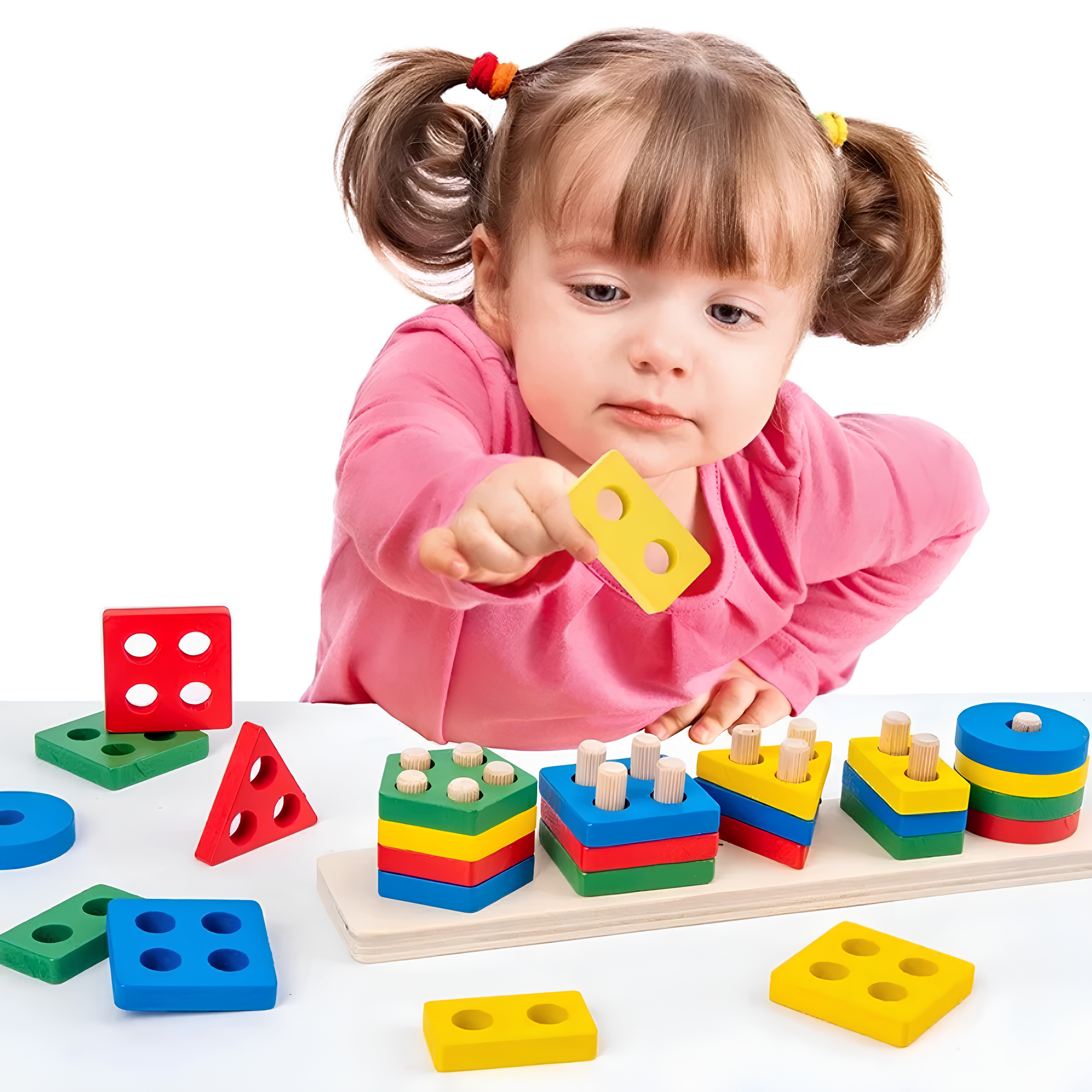Pikka Toys Ahşap Geometrik Şekiller Sıralama Oyuncağı