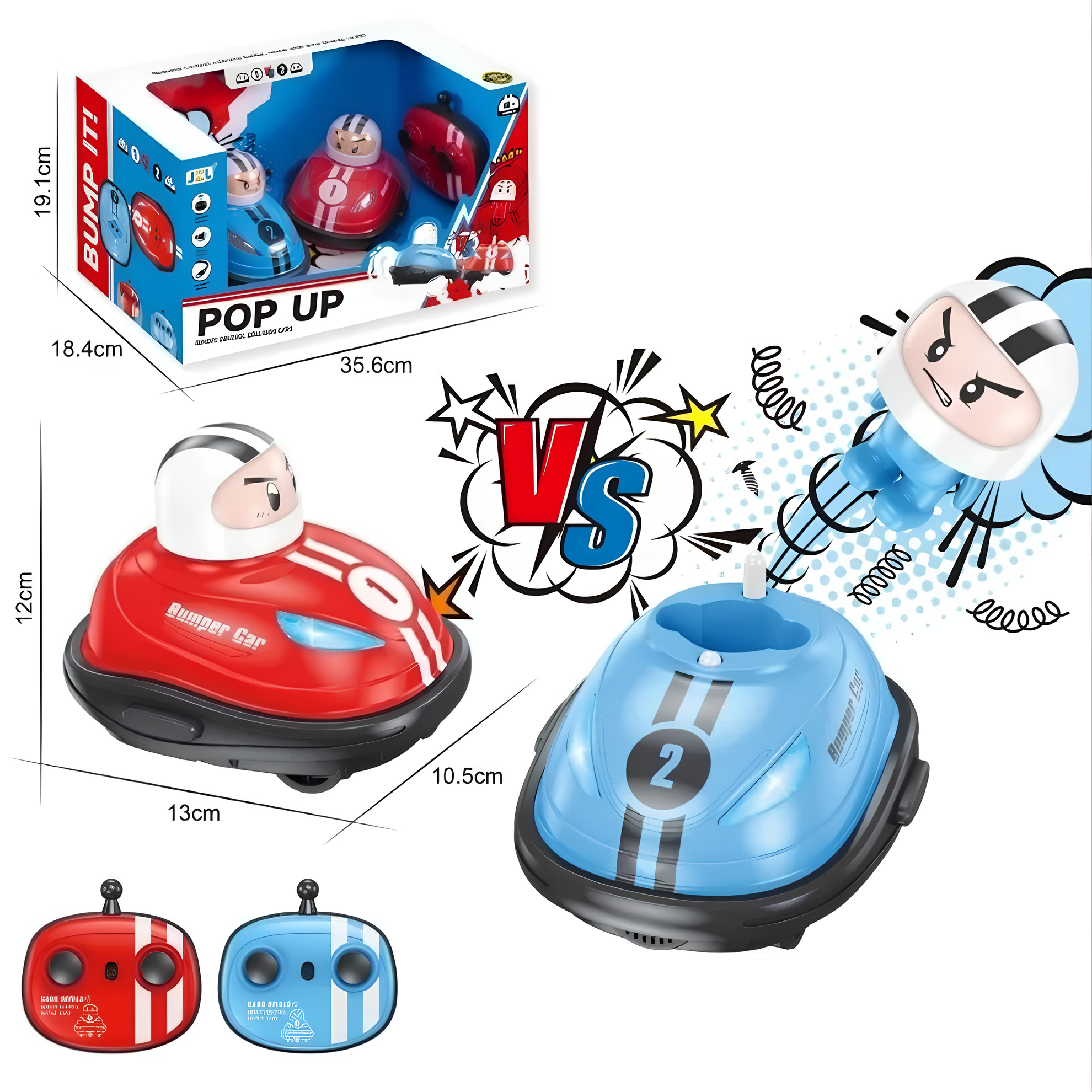 Pikka Toys Şarjlı Çarpışan Arabalar – 2’li Kumandalı Set