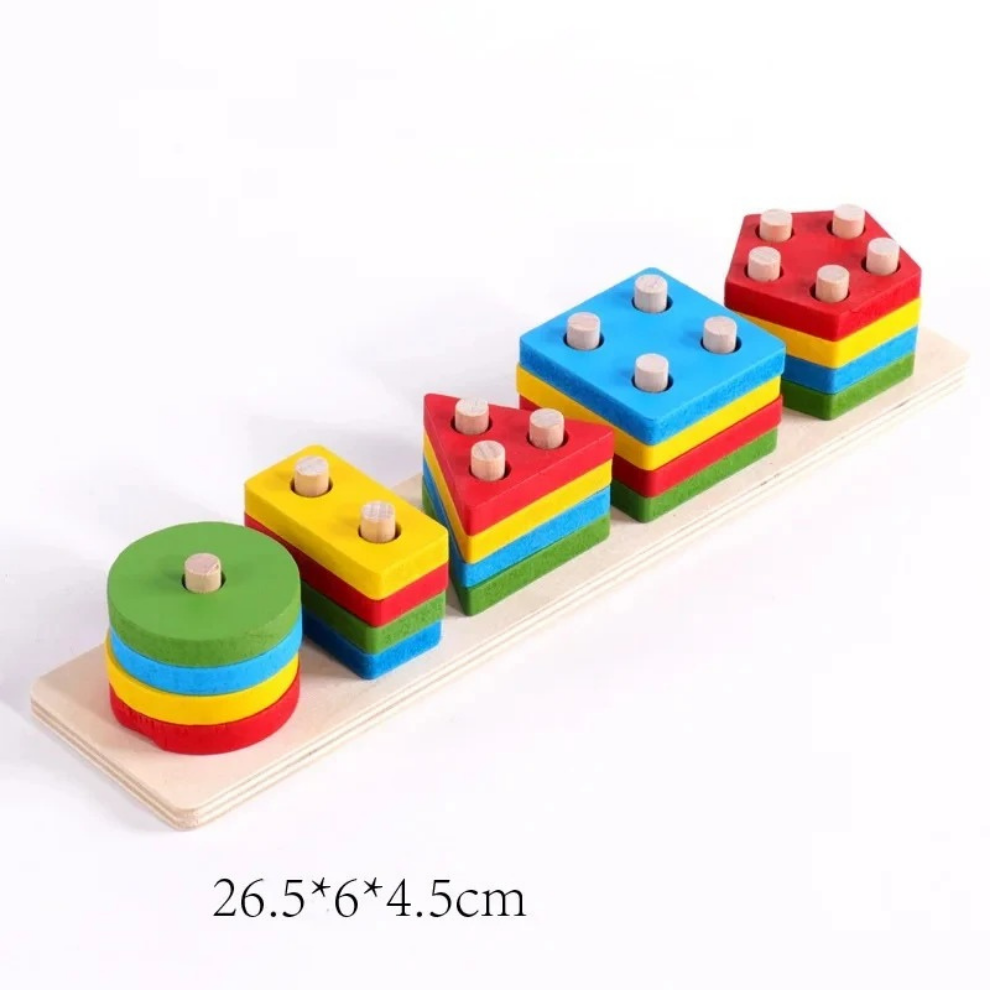 Pikka Toys Ahşap Geometrik Şekiller Sıralama Oyuncağı