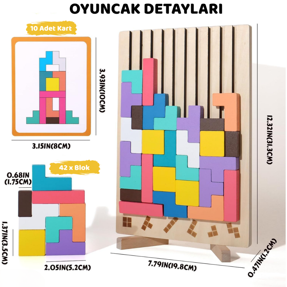 Pikka Toys Büyük Ahşap Tetris