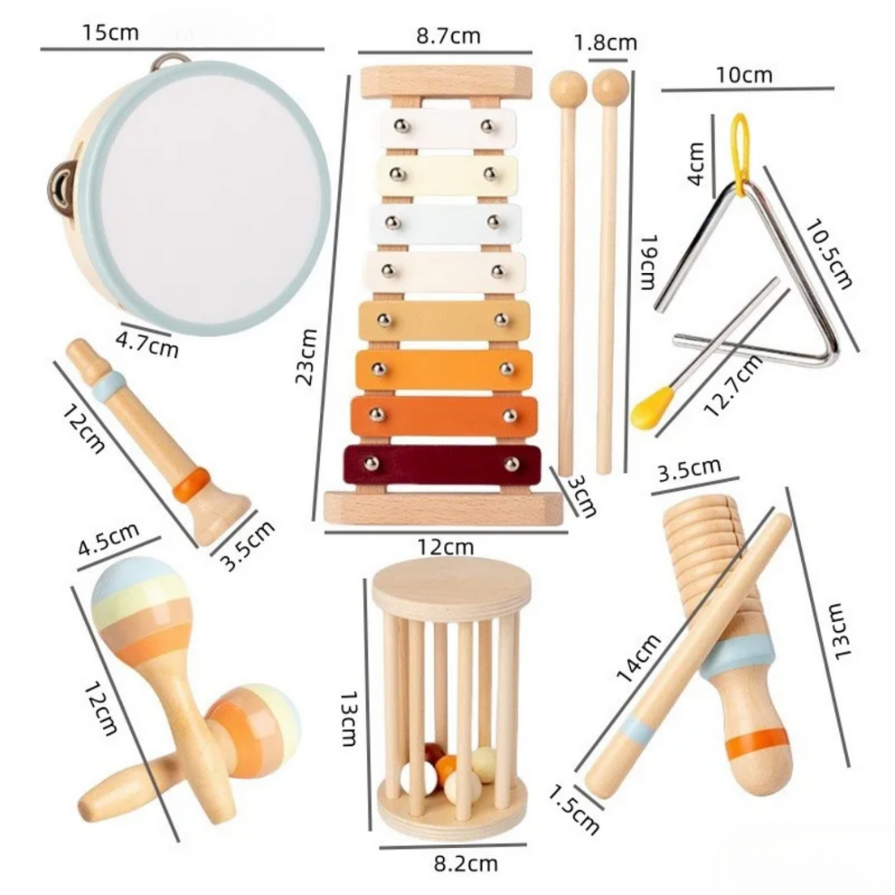 Pikka Toys Ahşap Müzik Aleti Seti-7 Adet