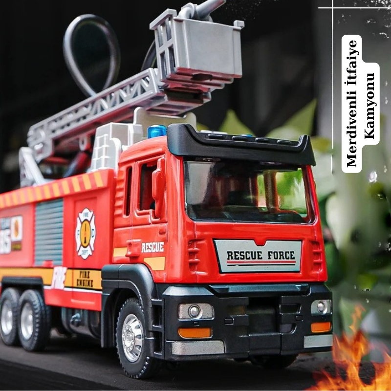 Pikka Toys Çek-Bırak Özellikli Su Fışkırtan İtfaiye Aracı