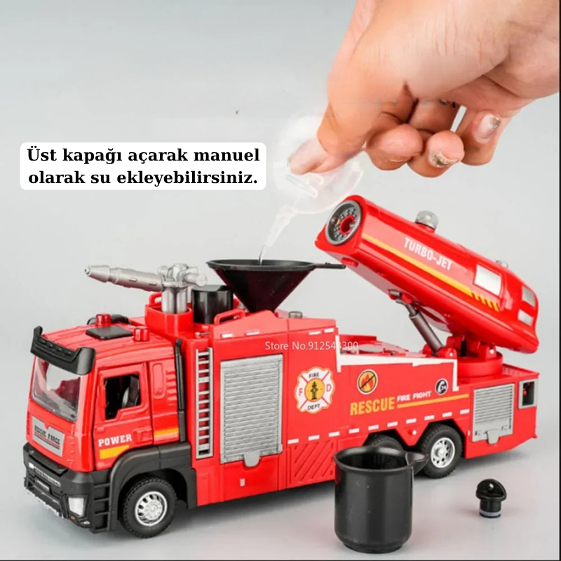Pikka Toys Çek-Bırak Özellikli Su Fışkırtan İtfaiye Aracı