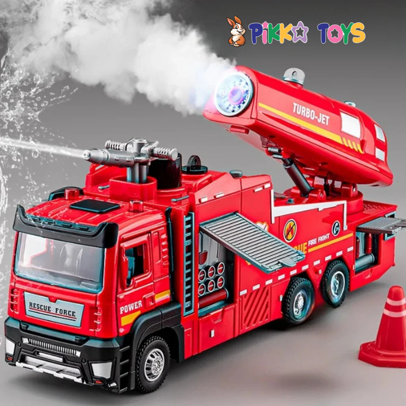 Pikka Toys Çek-Bırak Özellikli Su Fışkırtan İtfaiye Aracı