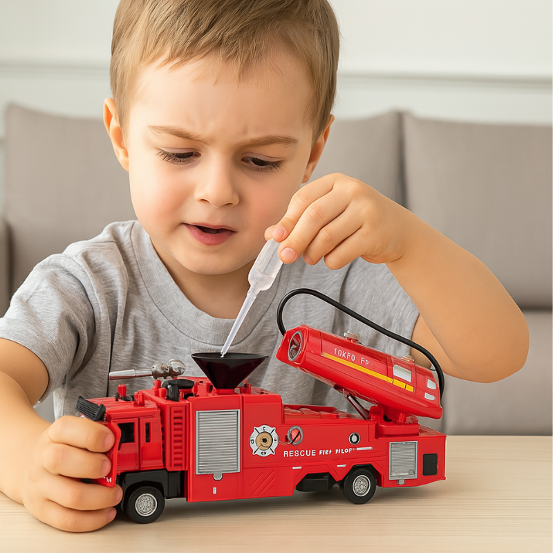 Pikka Toys Çek-Bırak Özellikli Su Fışkırtan İtfaiye Aracı