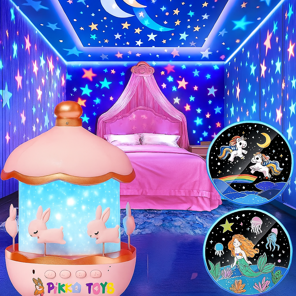 Pikka Toys Bluetooth Işıklı Gece Lambası ve Projeksiyon Şarjlı