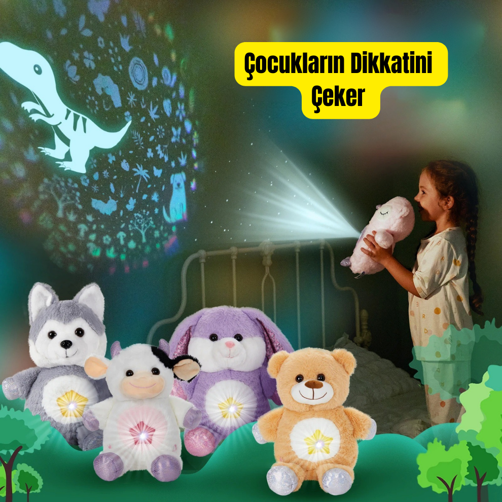 Pikka Toys  Işıklı Müzikli Yansıtmalı Peluş Gece Arkadaşı