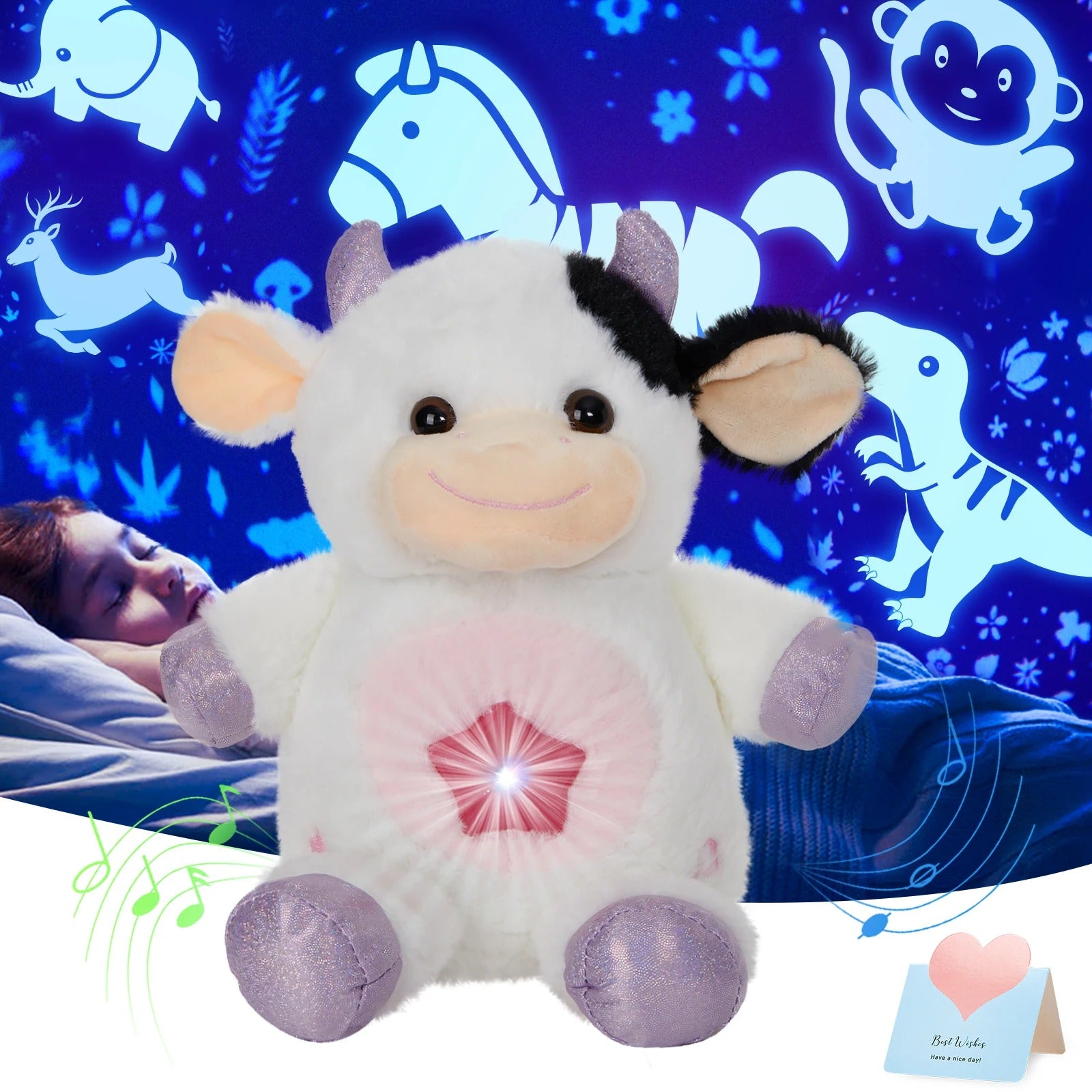 Pikka Toys  Işıklı Müzikli Yansıtmalı Peluş Gece Arkadaşı
