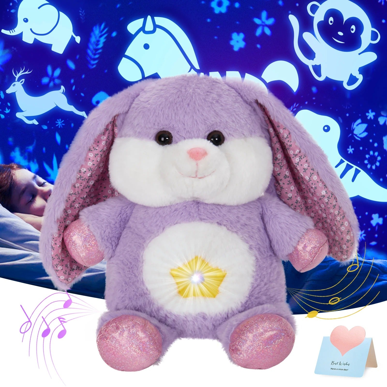 Pikka Toys  Işıklı Müzikli Yansıtmalı Peluş Gece Arkadaşı